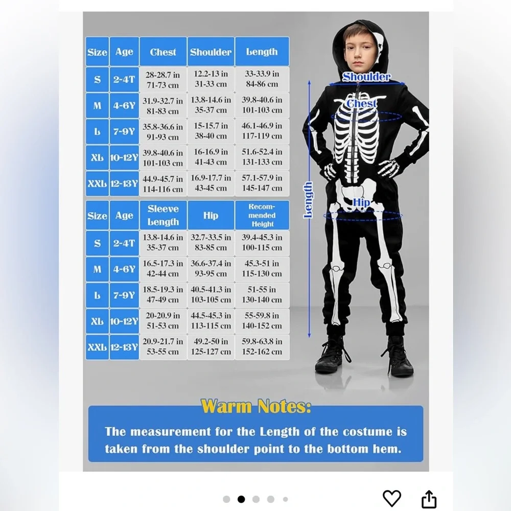 SOMSOC Halloween Children Skeleton Onesie Costume Glow In the Dark Jumpsuit
